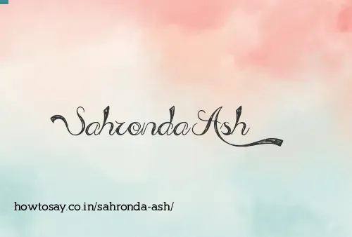 Sahronda Ash