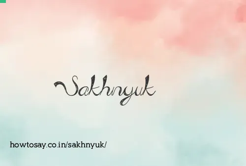 Sakhnyuk