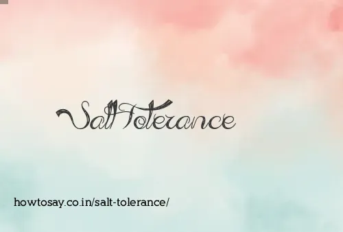 Salt Tolerance