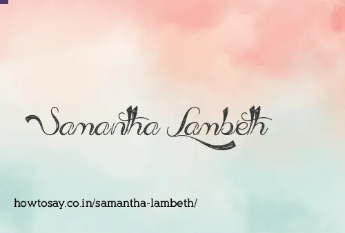 Samantha Lambeth