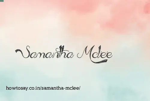 Samantha Mclee
