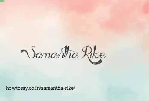 Samantha Rike