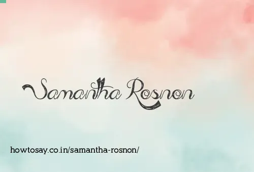 Samantha Rosnon