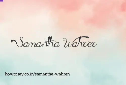 Samantha Wahrer