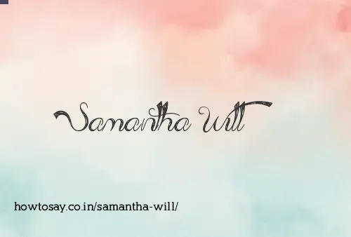 Samantha Will