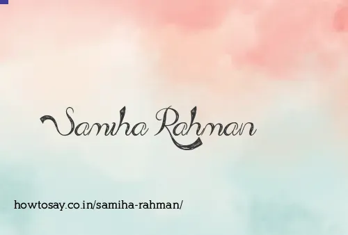 Samiha Rahman