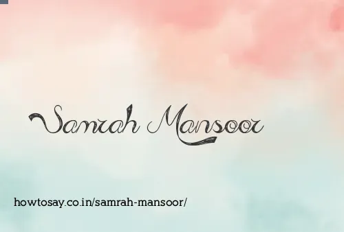 Samrah Mansoor