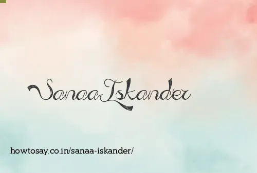 Sanaa Iskander