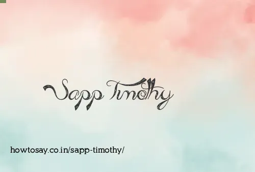Sapp Timothy