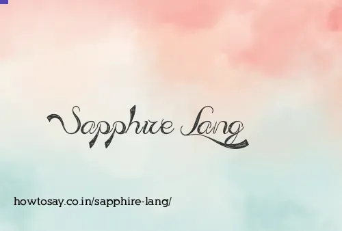 Sapphire Lang