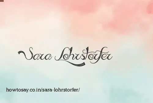 Sara Lohrstorfer