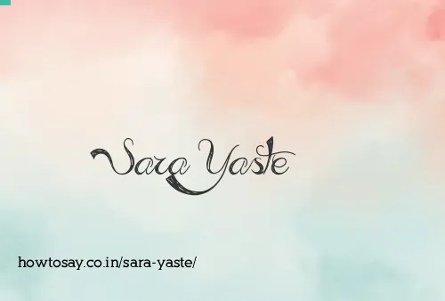 Sara Yaste
