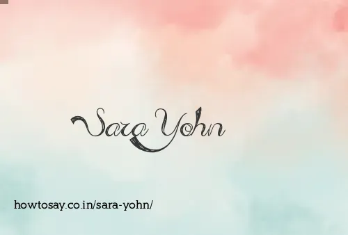 Sara Yohn