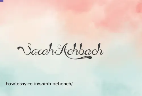 Sarah Achbach
