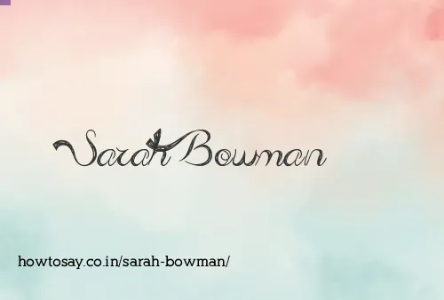 Sarah Bowman