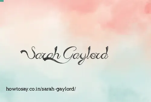 Sarah Gaylord