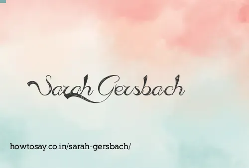Sarah Gersbach