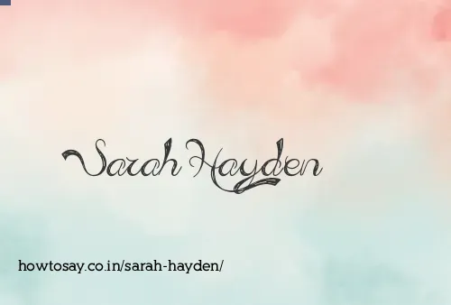 Sarah Hayden