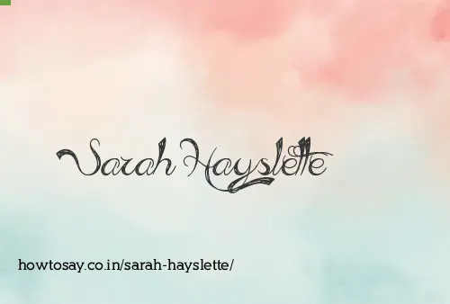 Sarah Hayslette