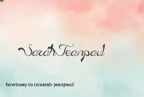 Sarah Jeanpaul