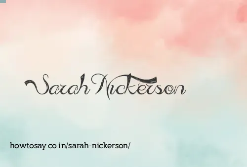 Sarah Nickerson