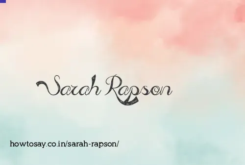 Sarah Rapson