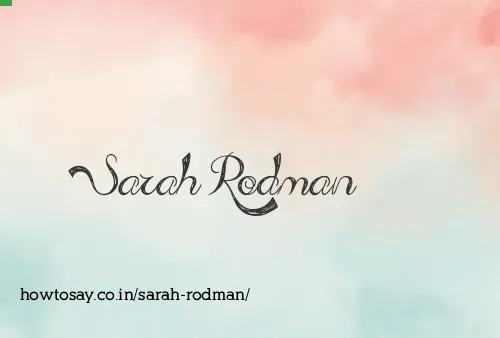Sarah Rodman