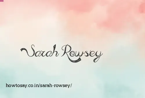 Sarah Rowsey