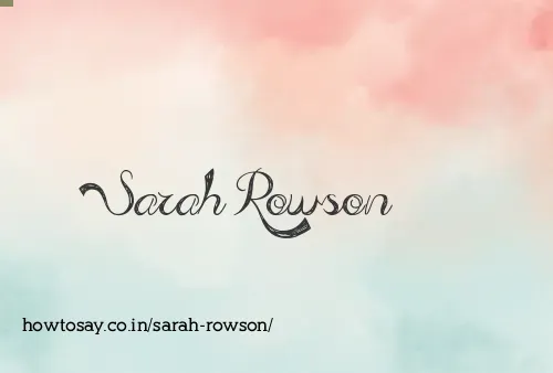 Sarah Rowson