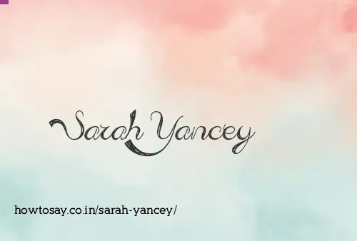 Sarah Yancey
