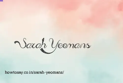 Sarah Yeomans
