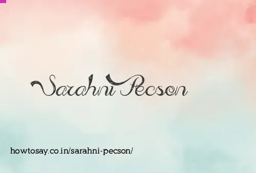 Sarahni Pecson