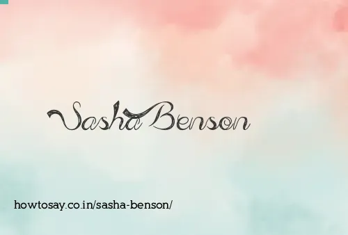 Sasha Benson