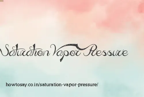 Saturation Vapor Pressure