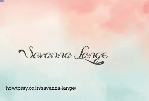Savanna Lange