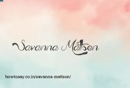 Savanna Mattson