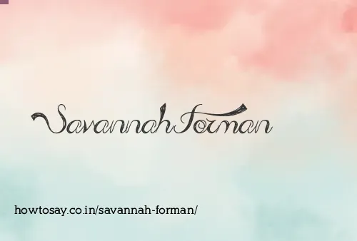 Savannah Forman