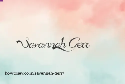 Savannah Gerr