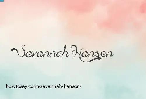 Savannah Hanson