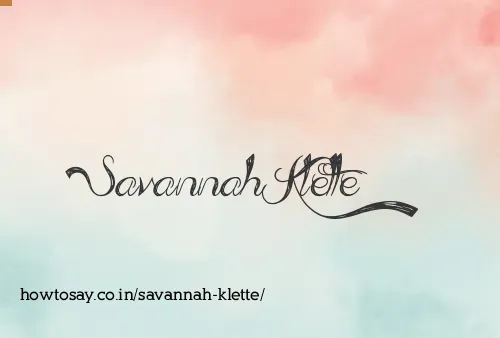 Savannah Klette