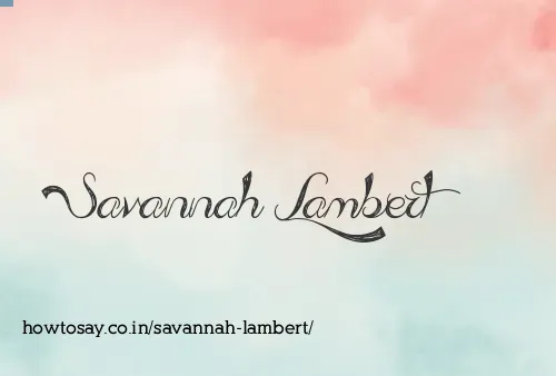 Savannah Lambert