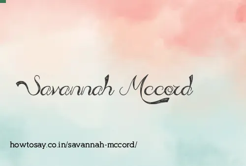 Savannah Mccord