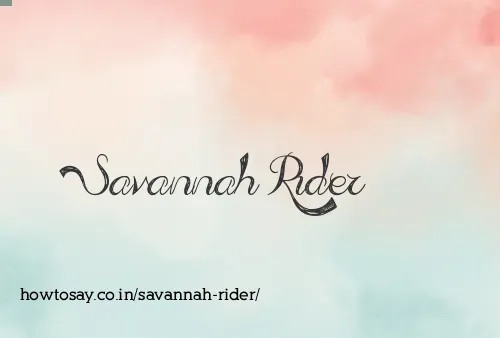 Savannah Rider