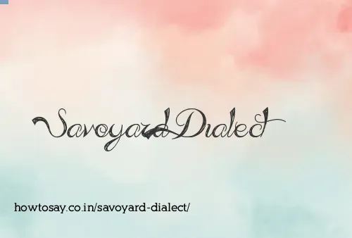 Savoyard Dialect
