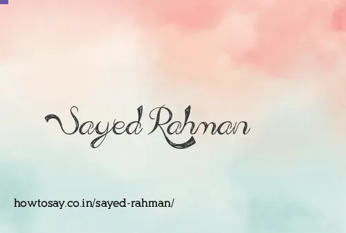 Sayed Rahman