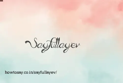 Sayfullayev