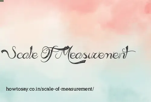 Scale Of Measurement