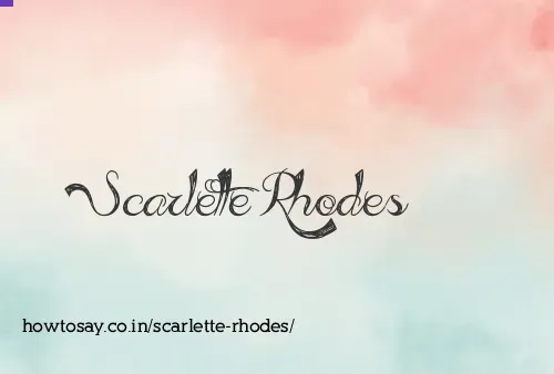 Scarlette Rhodes