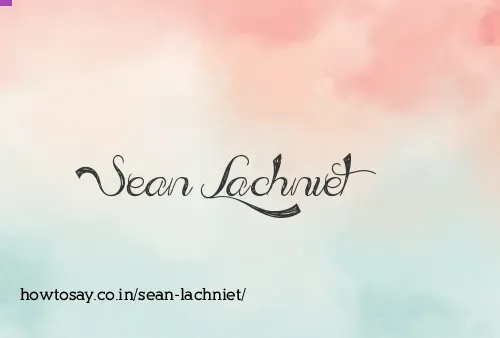 Sean Lachniet