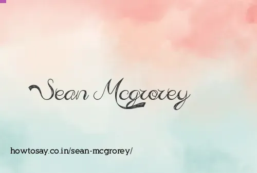 Sean Mcgrorey